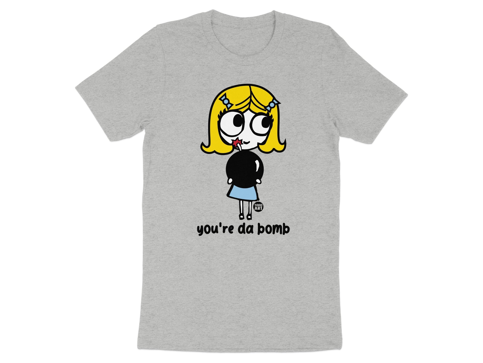 You're Da Bomb Cartoon Girl Short Sleeve T-Shirt