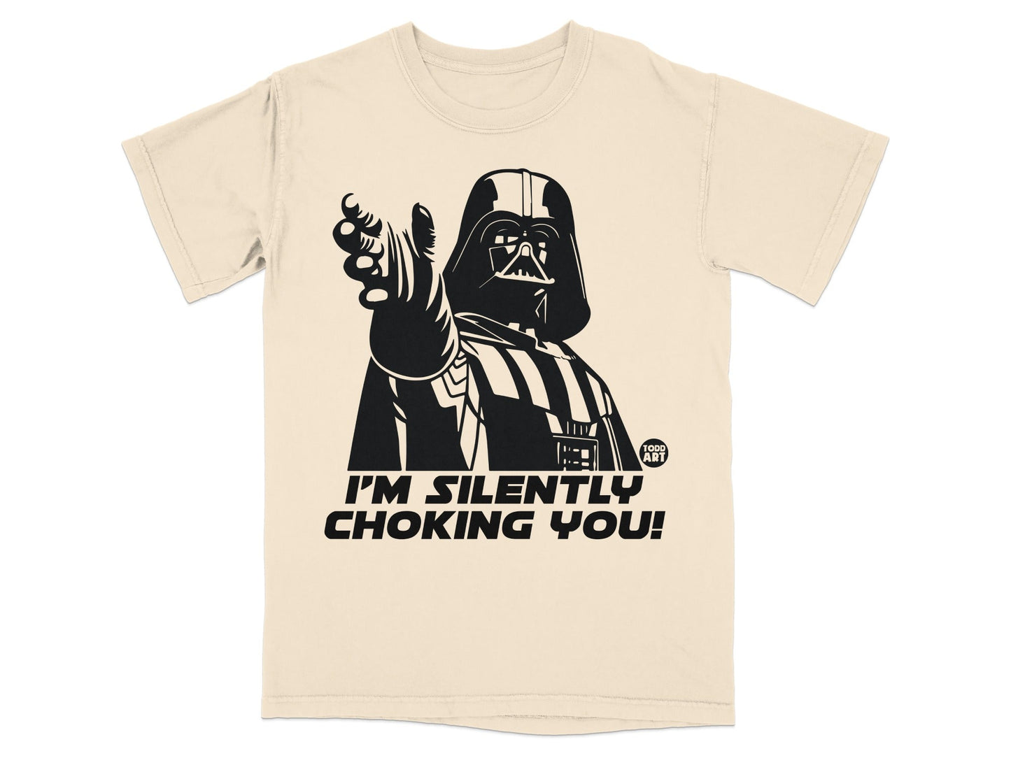 Darth Vader pointing with text "I'M SILENTLY CHOKING YOU!"