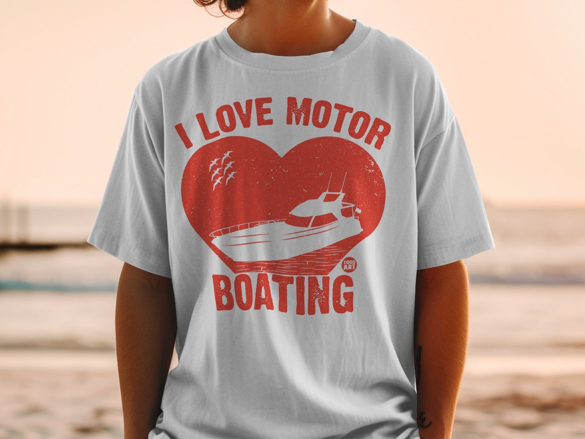 I Love Motor Boating Graphic T-Shirt for Boating Lovers