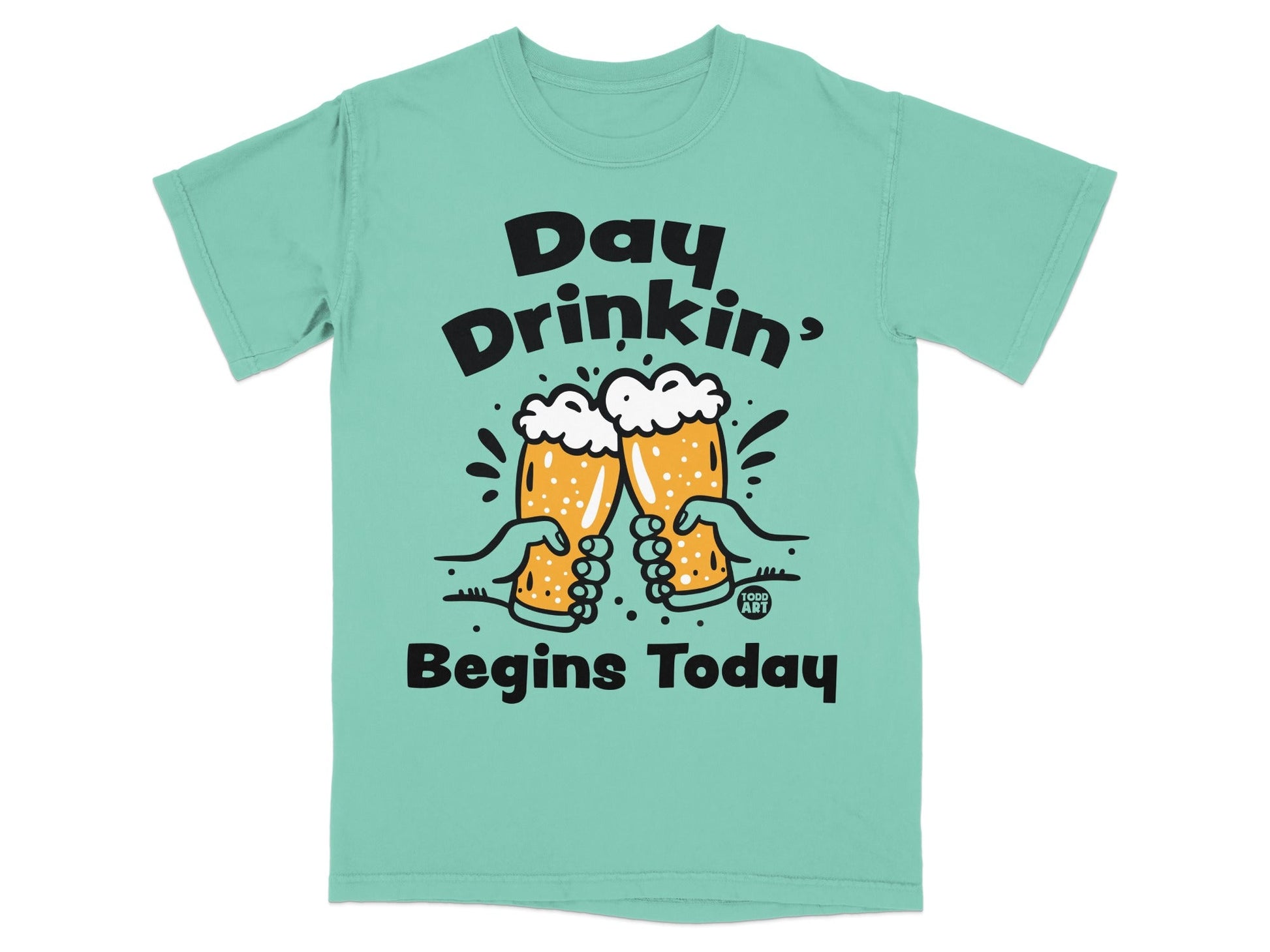 Day Drinkin Begins Today Illustrated T-Shirt