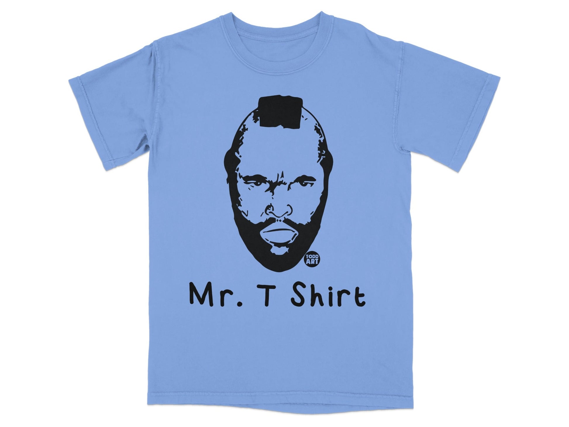 Light blue t-shirt with Mr. T's face and "Mr. T Shirt" text.