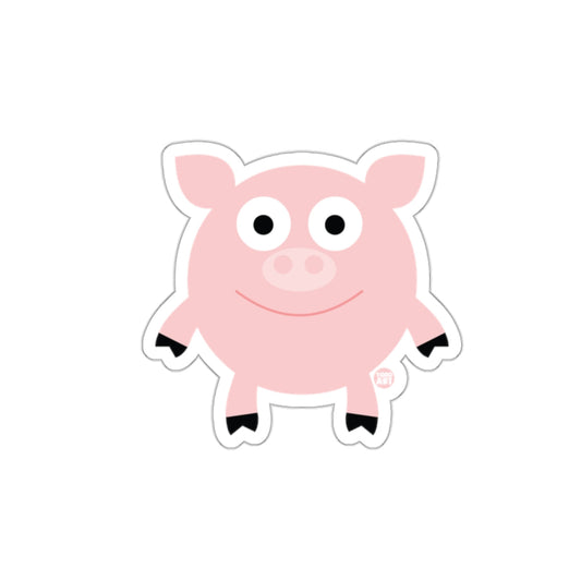 Happy Pink Cartoon Pig with Friendly Smile Sticker