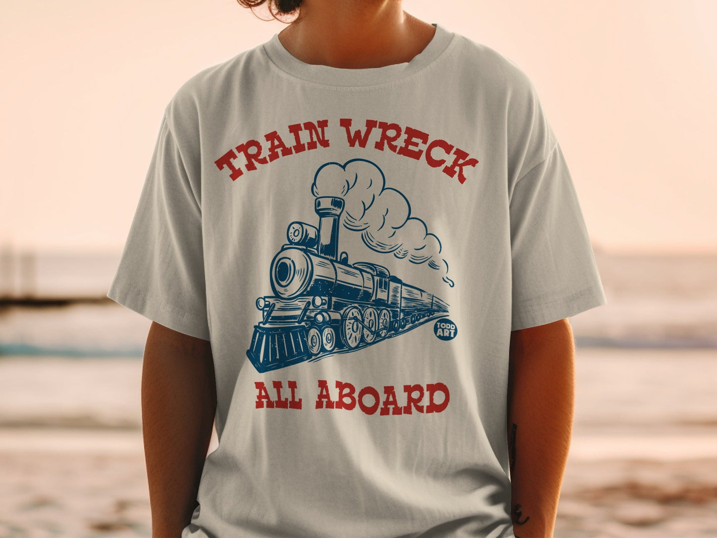 Train Wreck All Aboard Graphic T-shirt