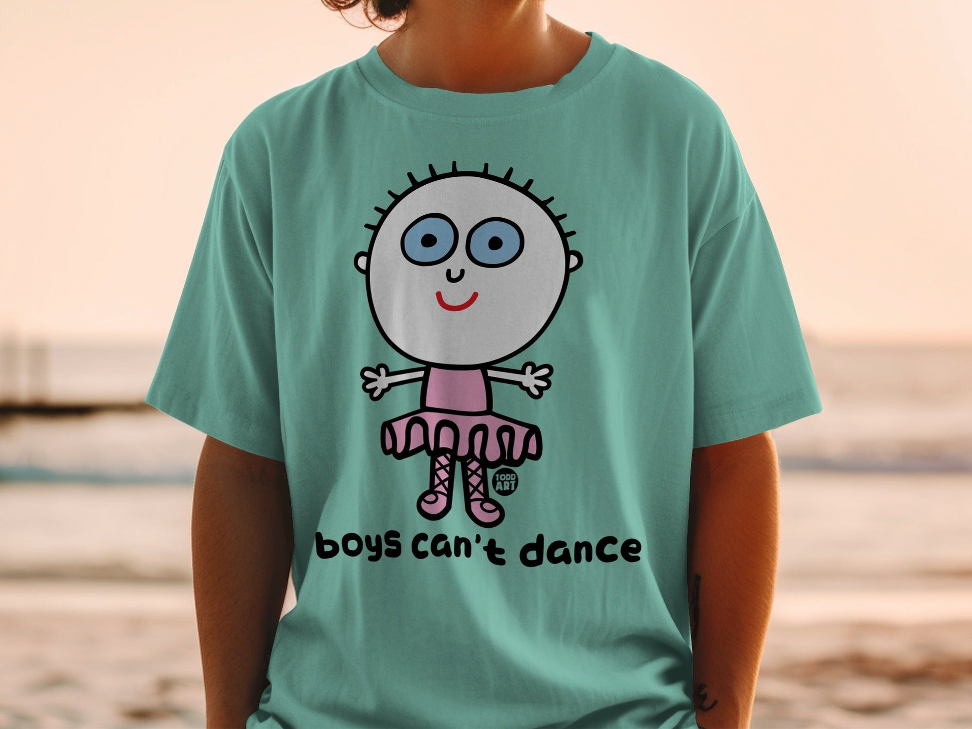 Boys Can't Dance Cartoon Character T-Shirt