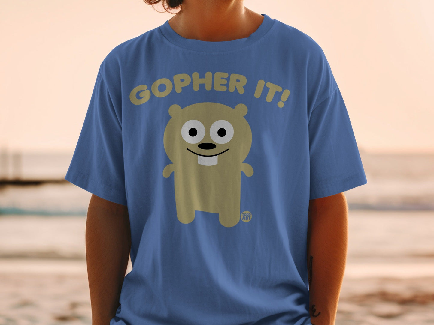 Gopher It Cartoon Character Graphic Tee for Fun Style