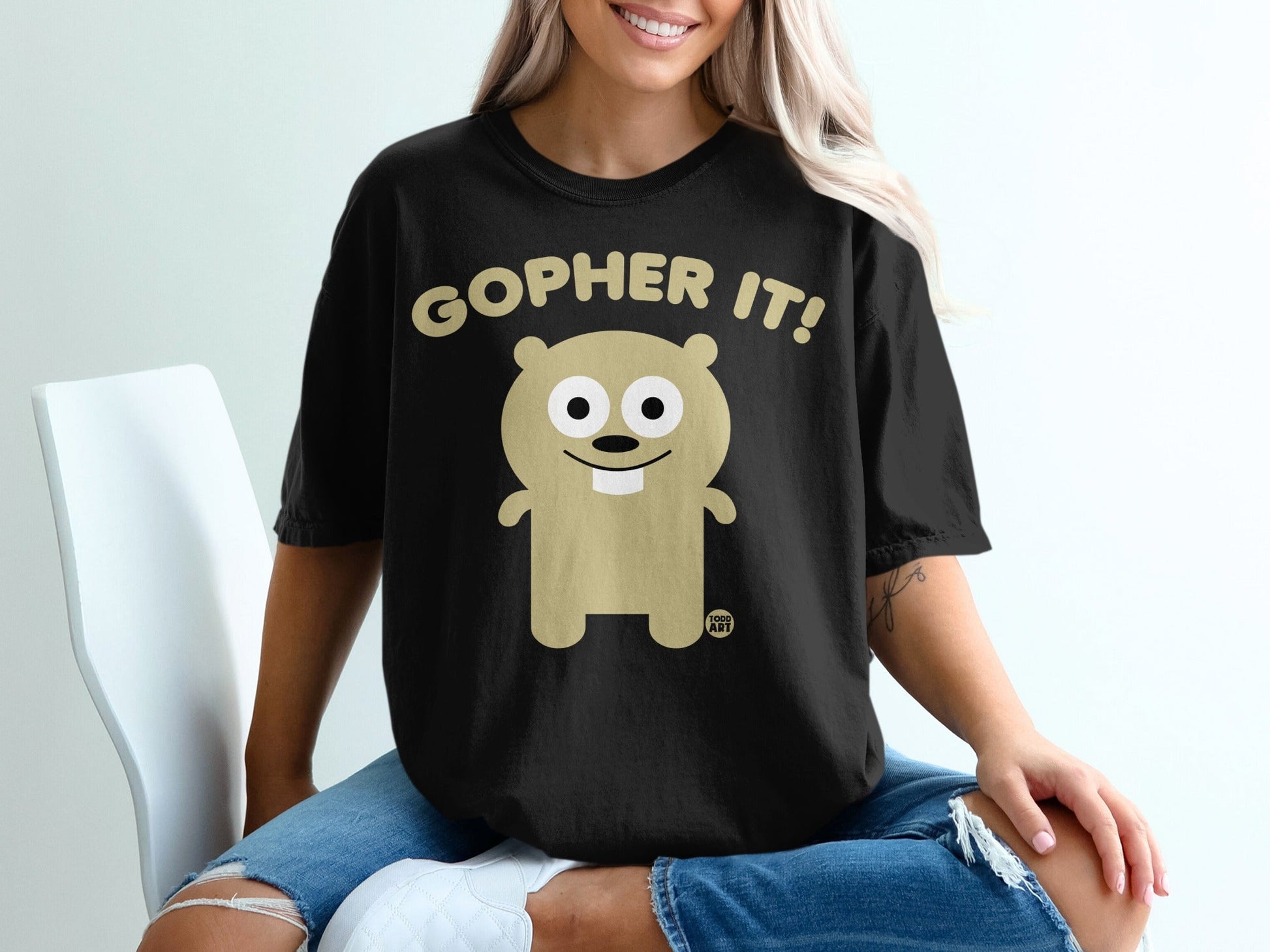 Funny Gopher It Cartoon Graphic Design T-Shirt