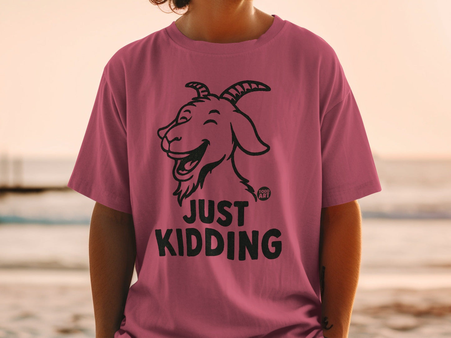Just Kidding Funny Goat Graphic T-Shirt Product