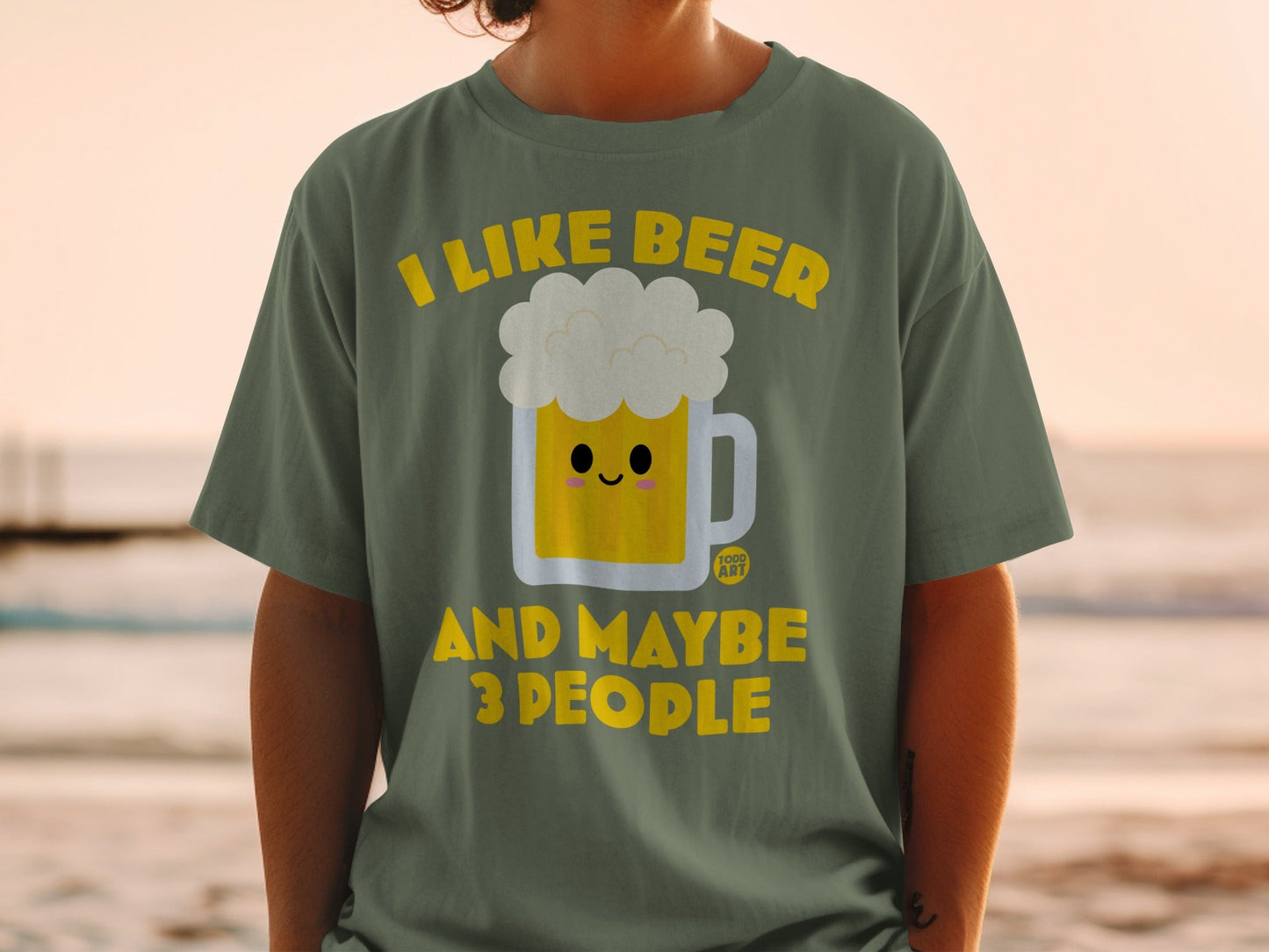 I Like Beer and Maybe 3 People Graphic T-Shirt