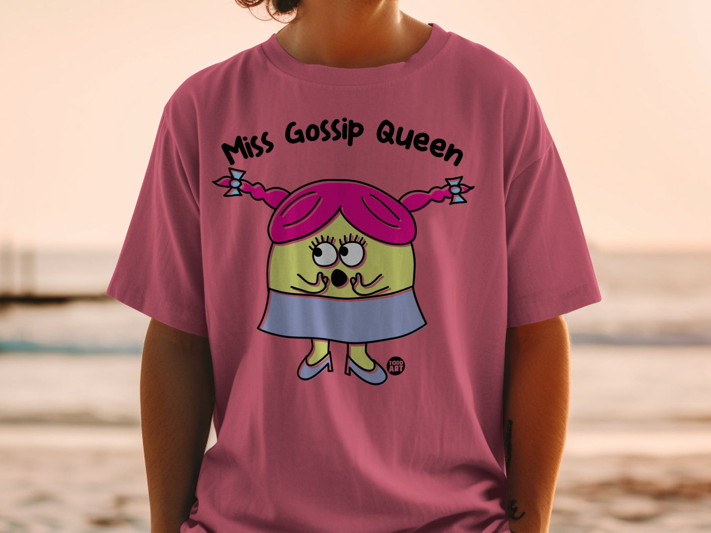 Miss Gossip Queen Cartoon T-Shirt for Fun Style