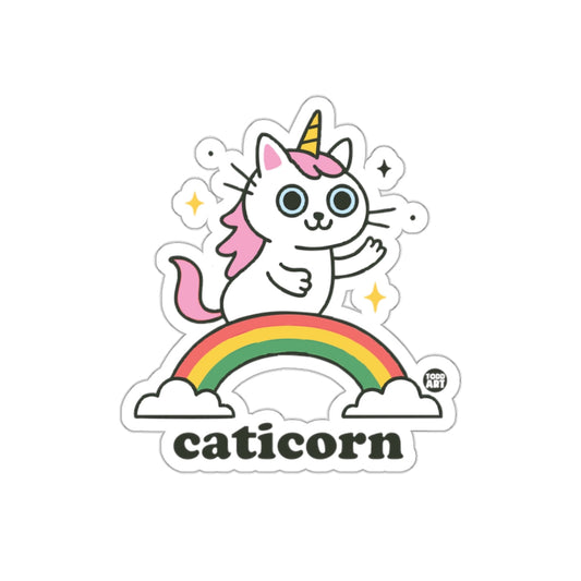 Cute Caticorn Rainbow Sticker for Kids and Teens