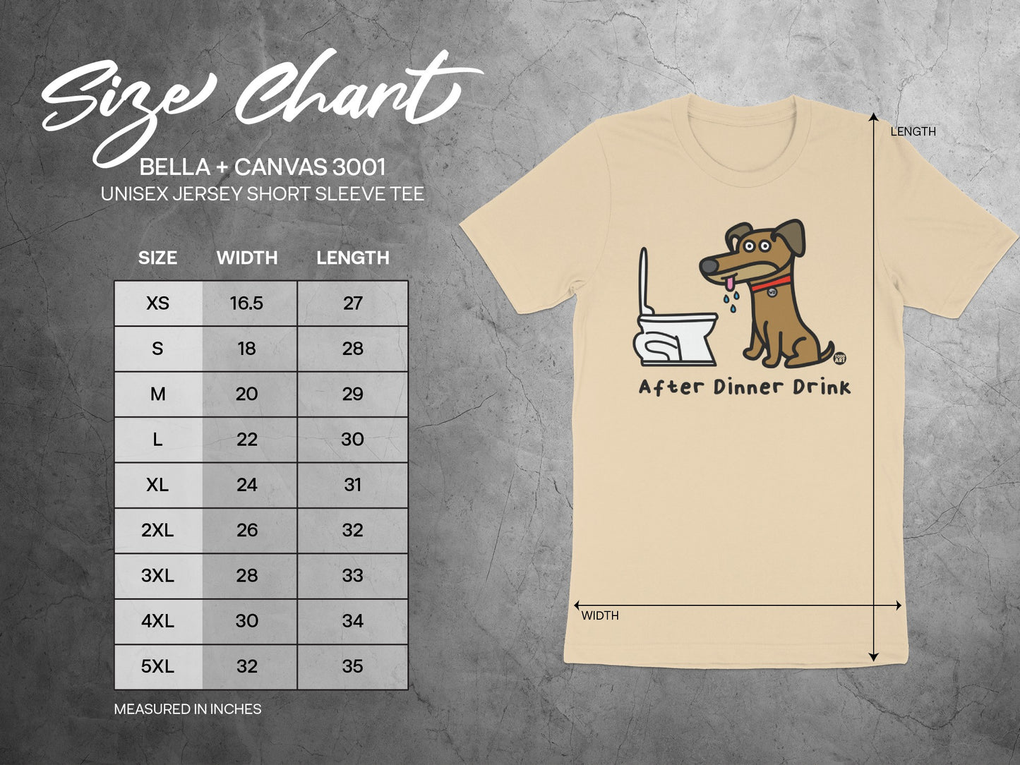 Cute Dog After Dinner Drink Funny Graphic T-shirt