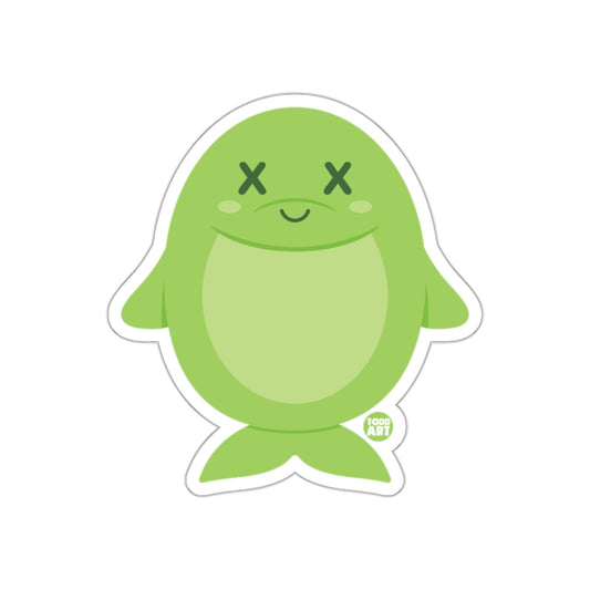 Cute Green Sea Creature with X Eyes Sticker