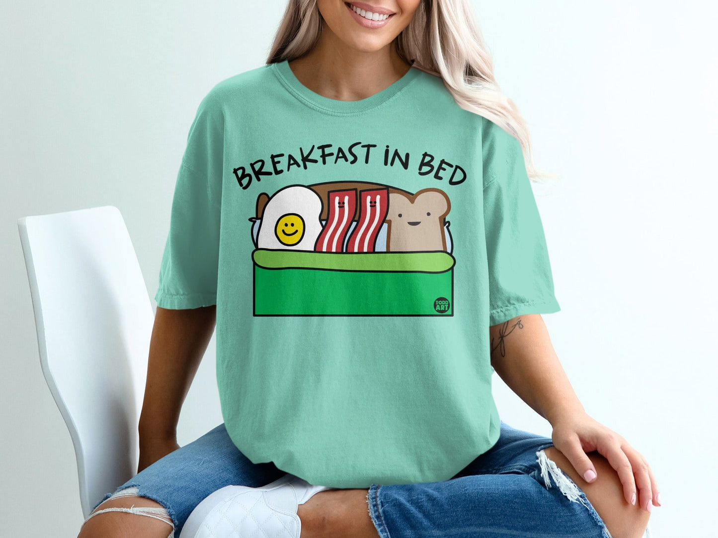 Breakfast in Bed Graphic Tee for a Fun and Cozy Look