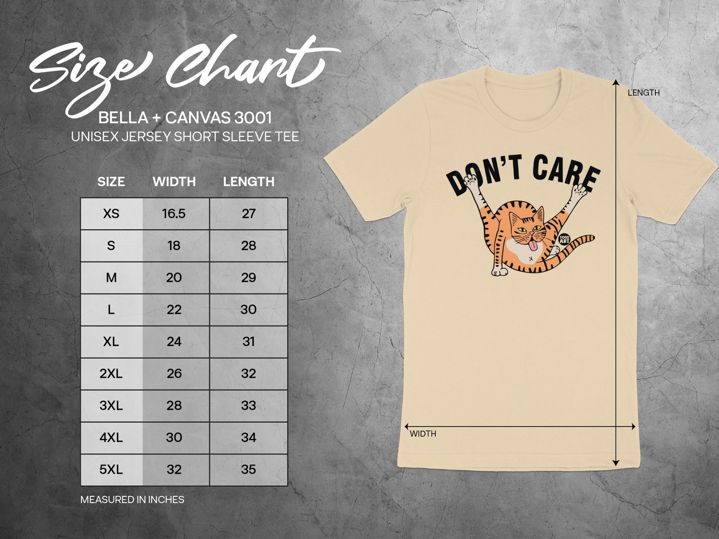 Don't Care Tiger Graphic Unisex Short Sleeve Tee product
