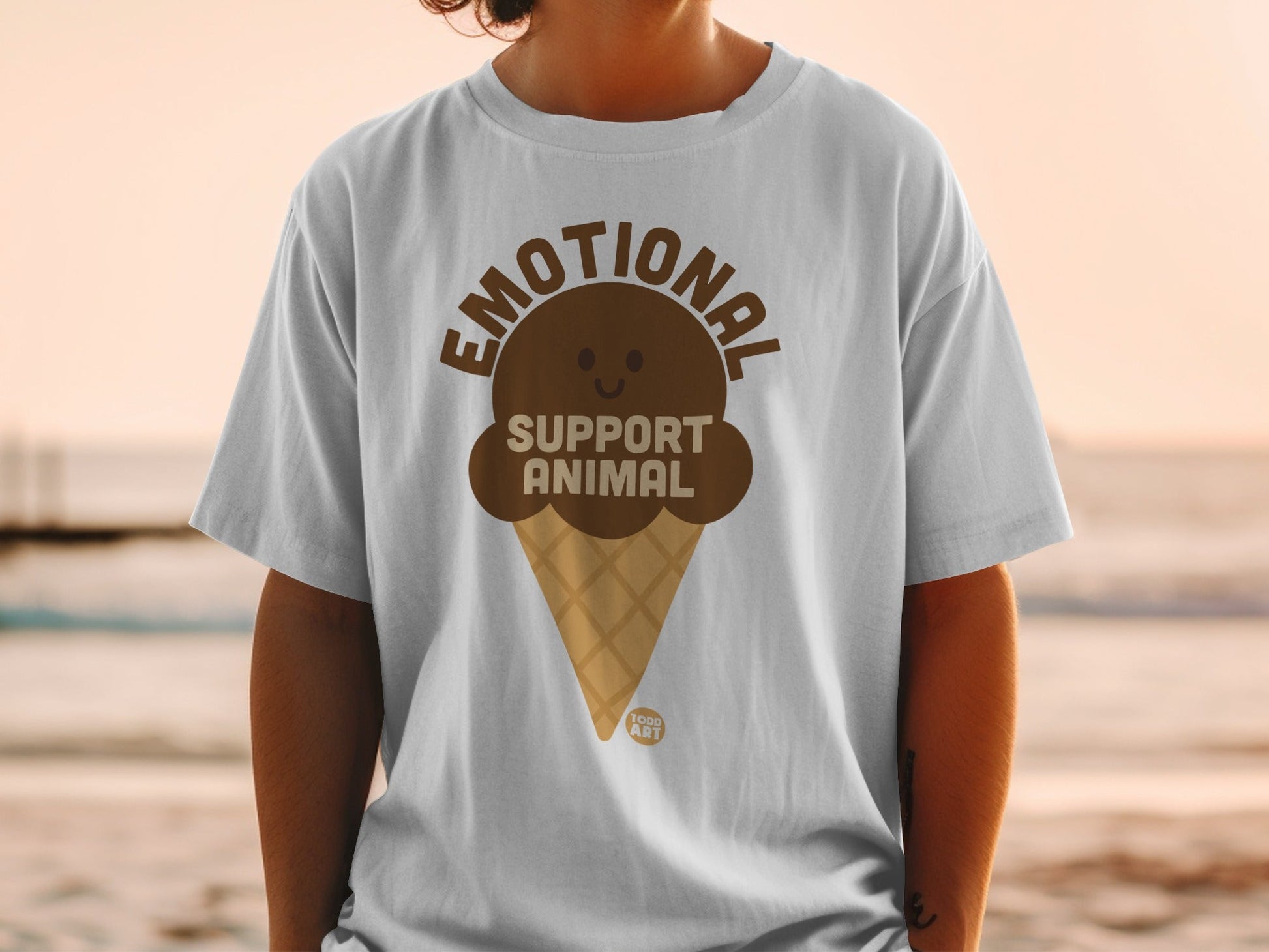 Emotional Support Animal Ice Cream Cone Graphic T-shirt