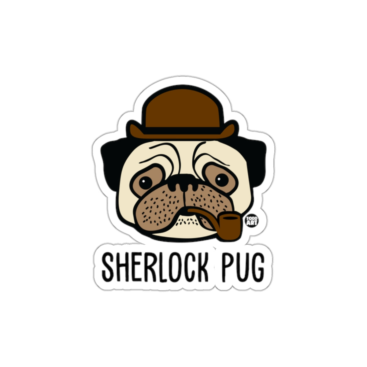 Sherlock Pug Sticker Sherlock Theme Dog Sticker