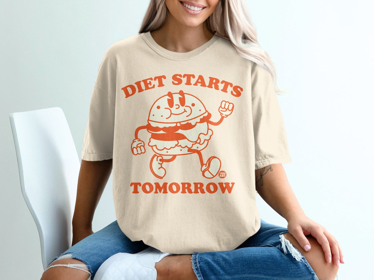 Diet Starts Tomorrow Burger Graphic T-Shirt