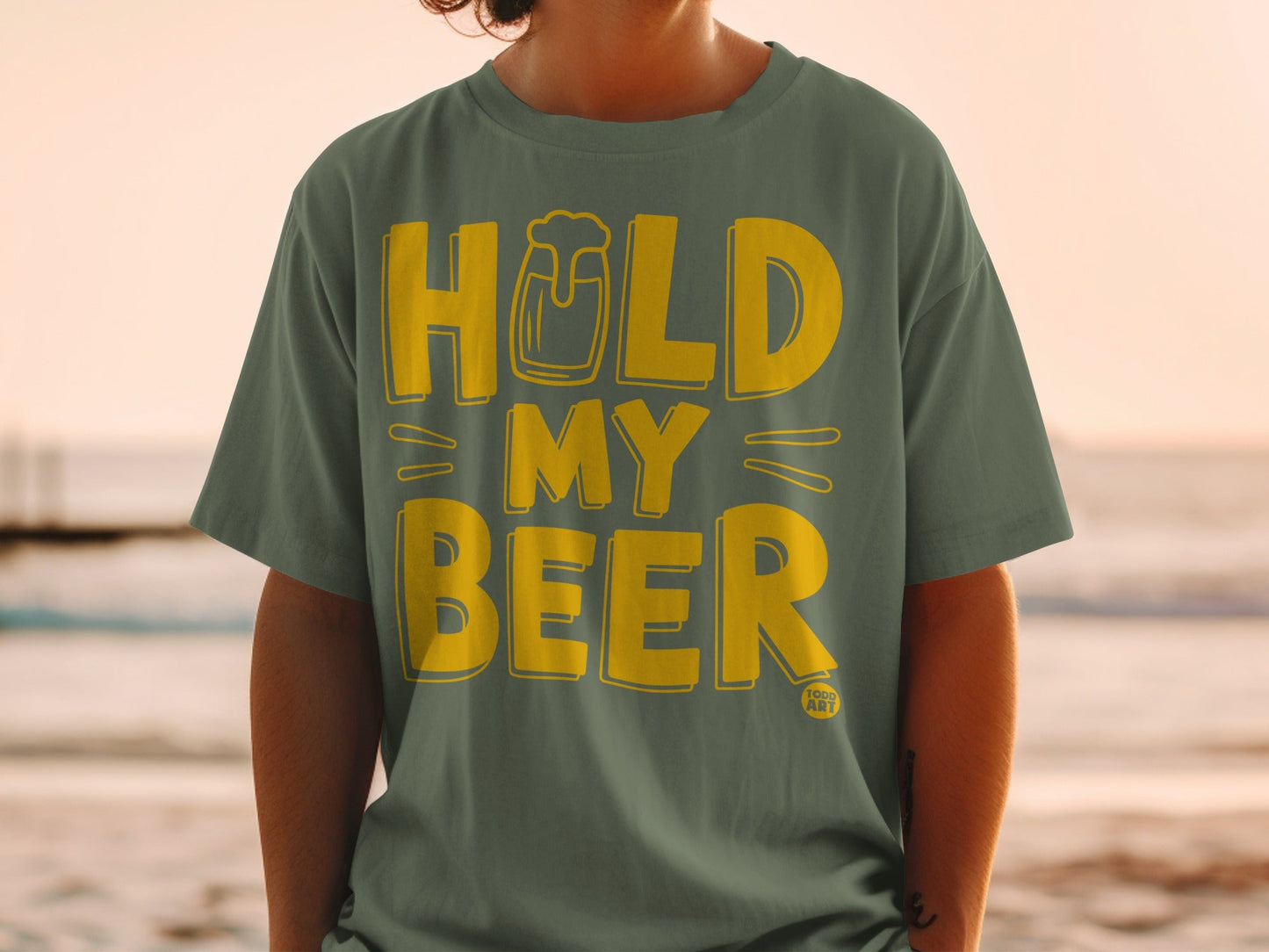 Hold My Beer Graphic Teal T-shirt
