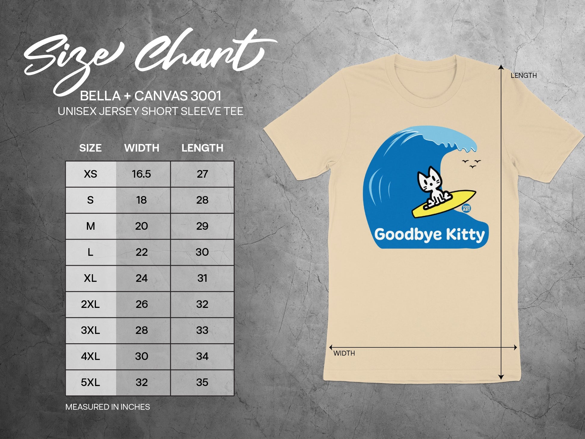 Goodbye Kitty Surf Wave Unisex Jersey Short Sleeve Tee