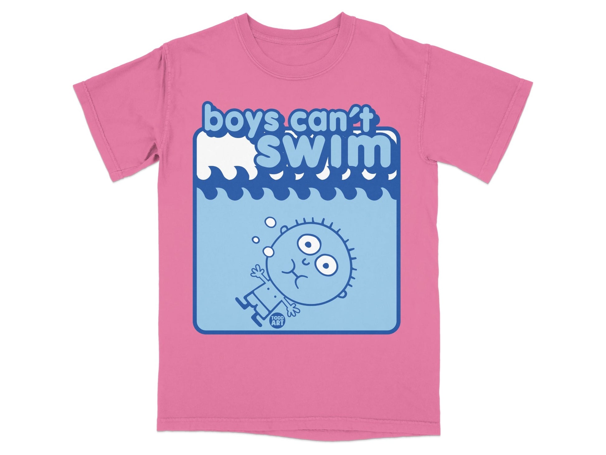 Boys Can't Swim Cartoon Graphic T-Shirt