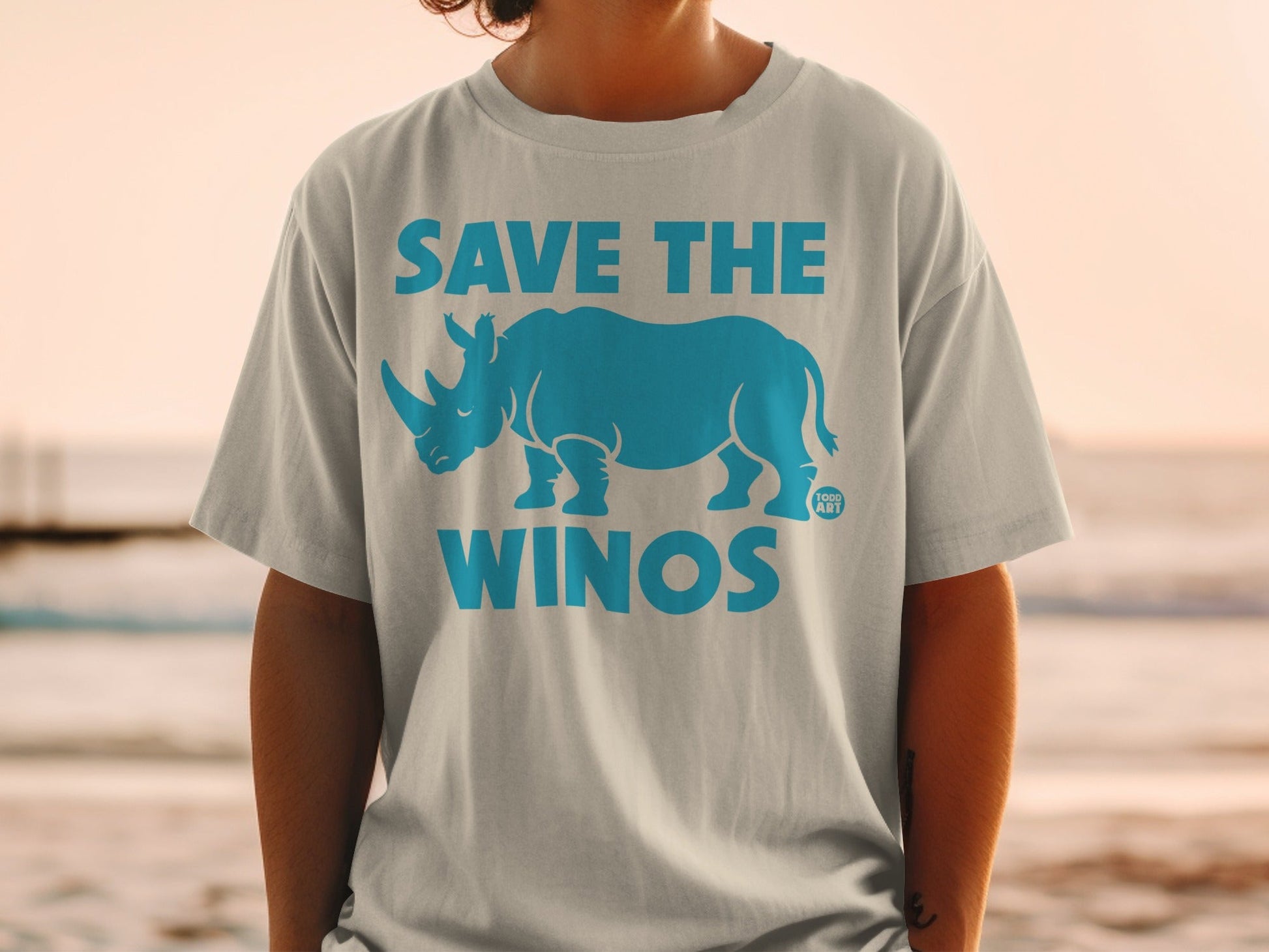 Save The Winos Rhino Graphic T-Shirt