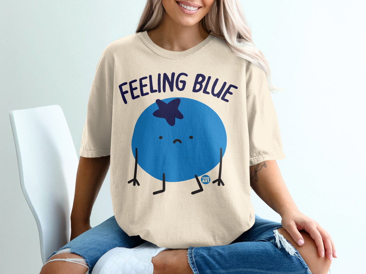Feeling Blue Sad Blueberry Character Design product type