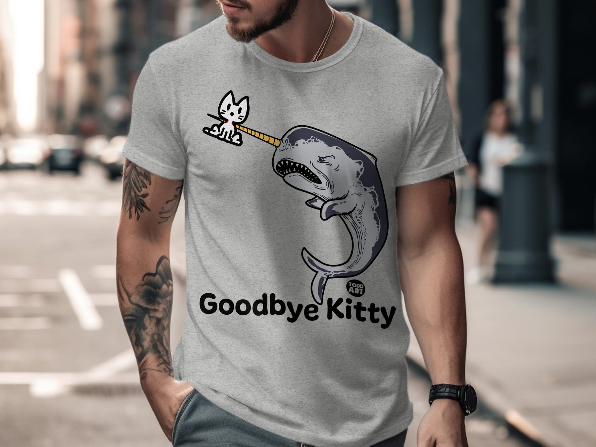 Goodbye Kitty Graphic Tee Novelty Design