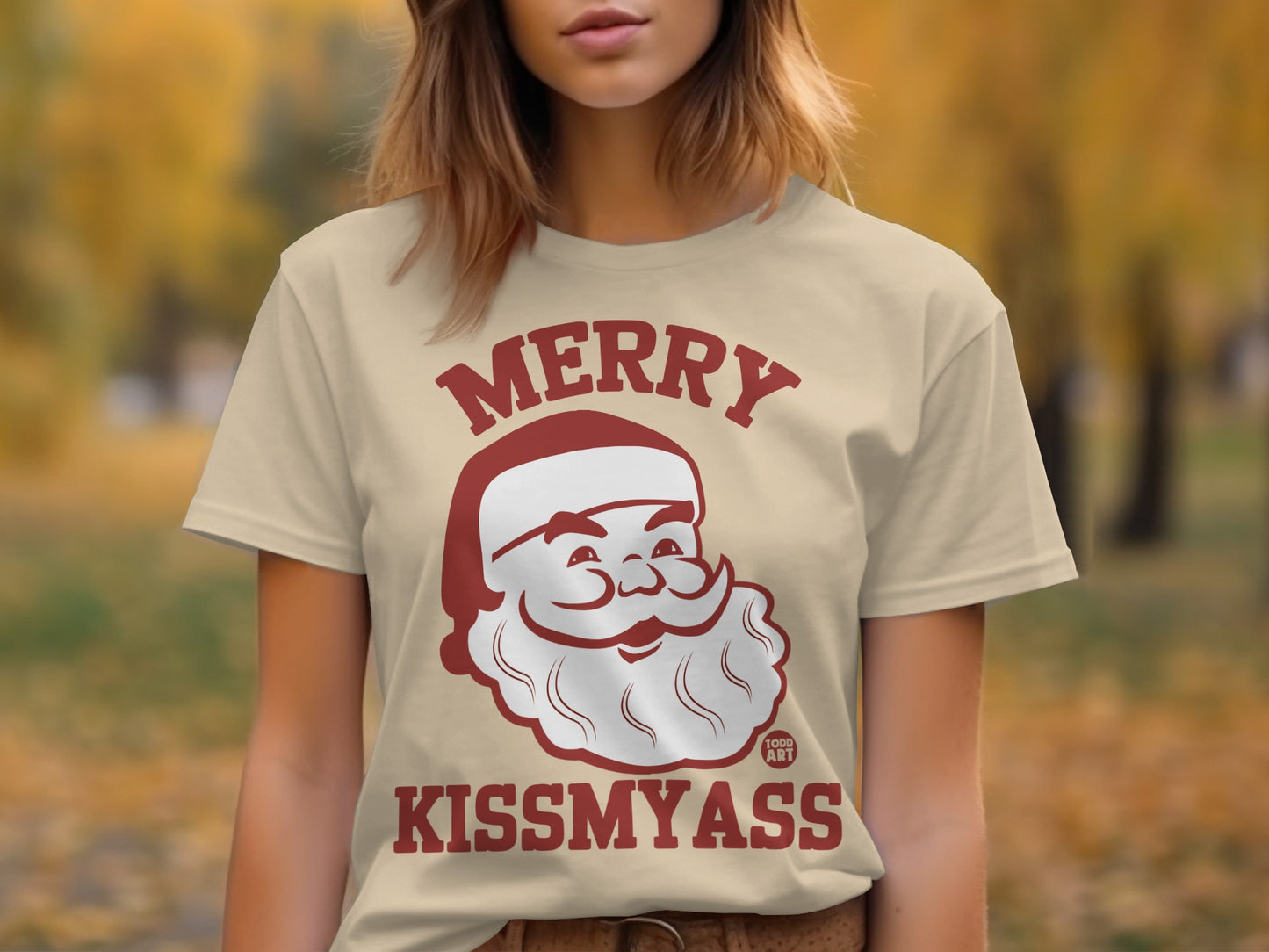 Merry Kissmyass Funny Christmas Shirt