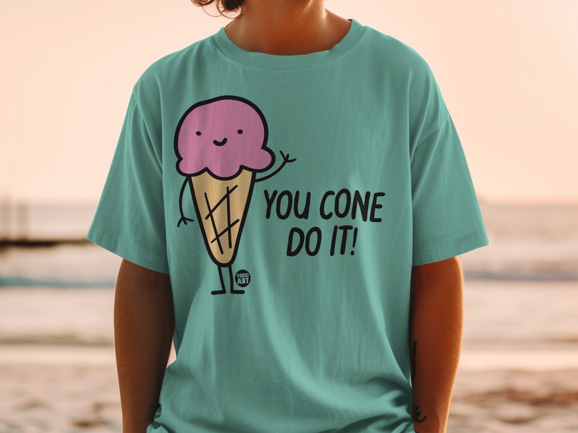 You Cone Do It Ice Cream Cartoon Graphic Tee