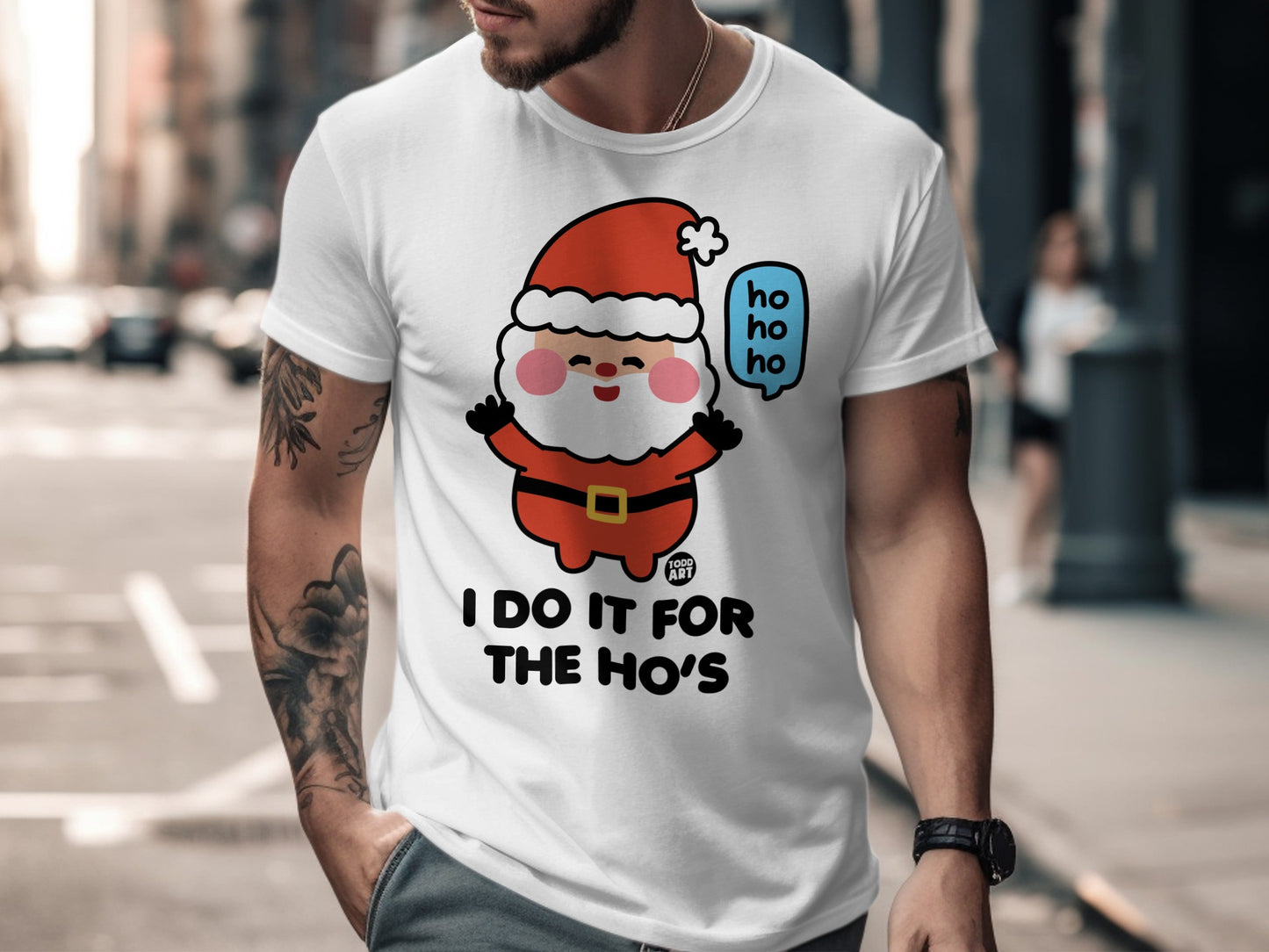I Do It For The Ho's Santa Graphic T-shirt