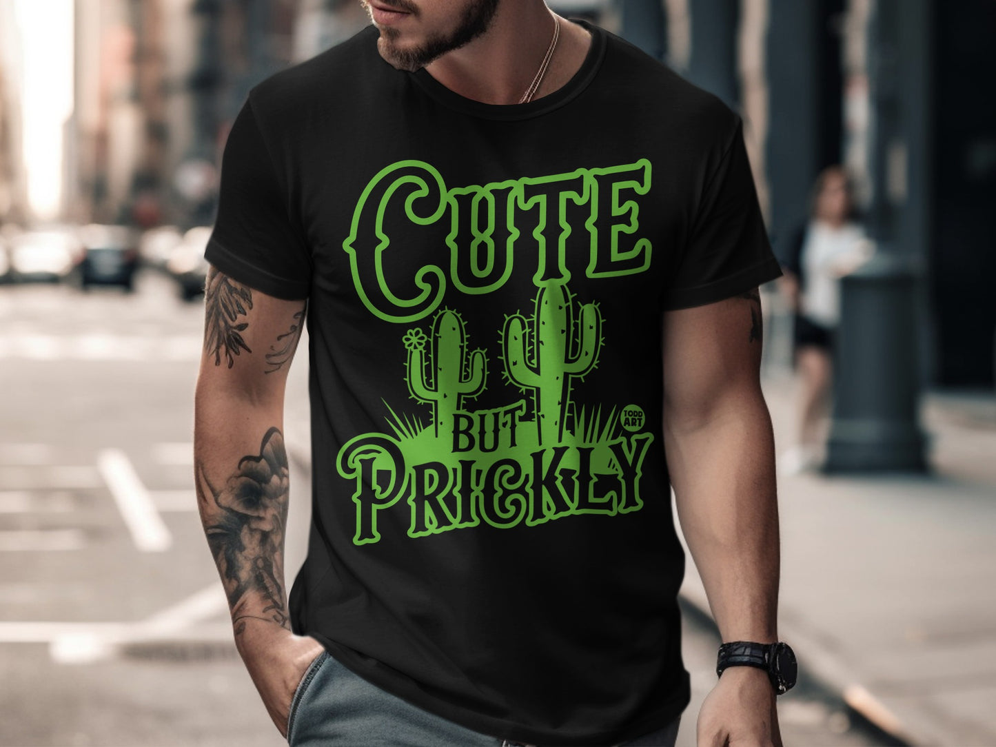 Cute But Prickly Cactus Print T-shirt Product