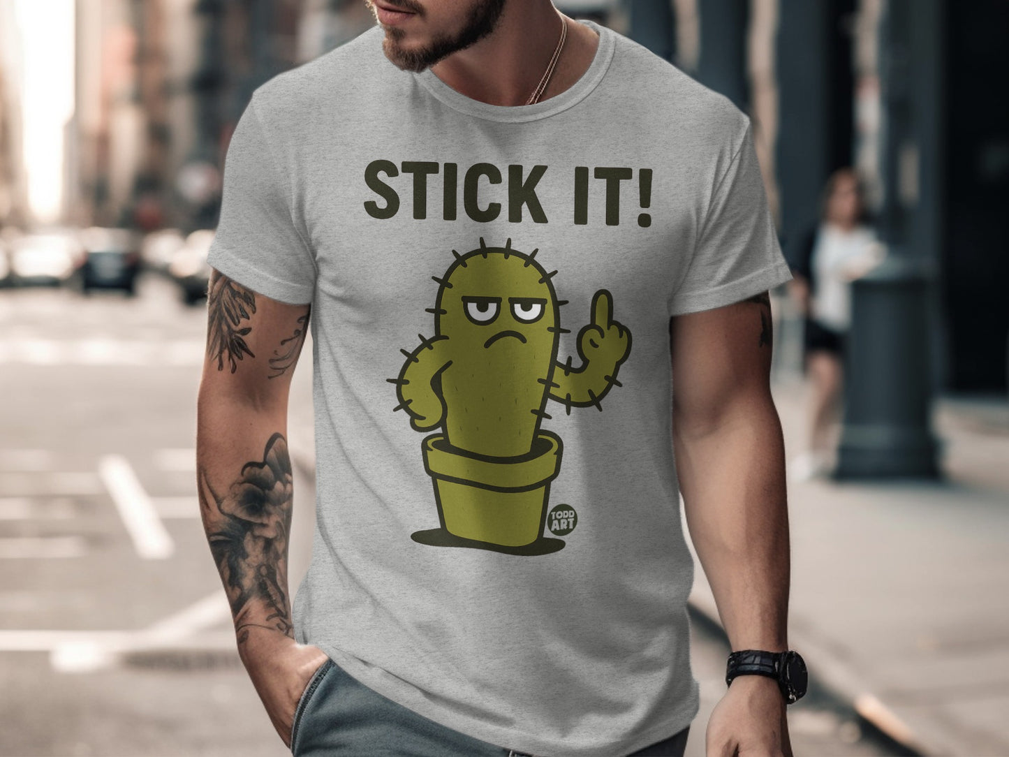 Stick It! Grumpy Cactus Graphic T-shirt
