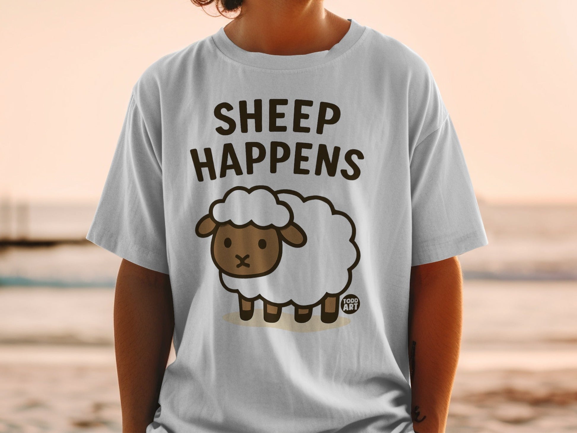 Sheep Happens Funny Graphic T-Shirt for Casual Wear
