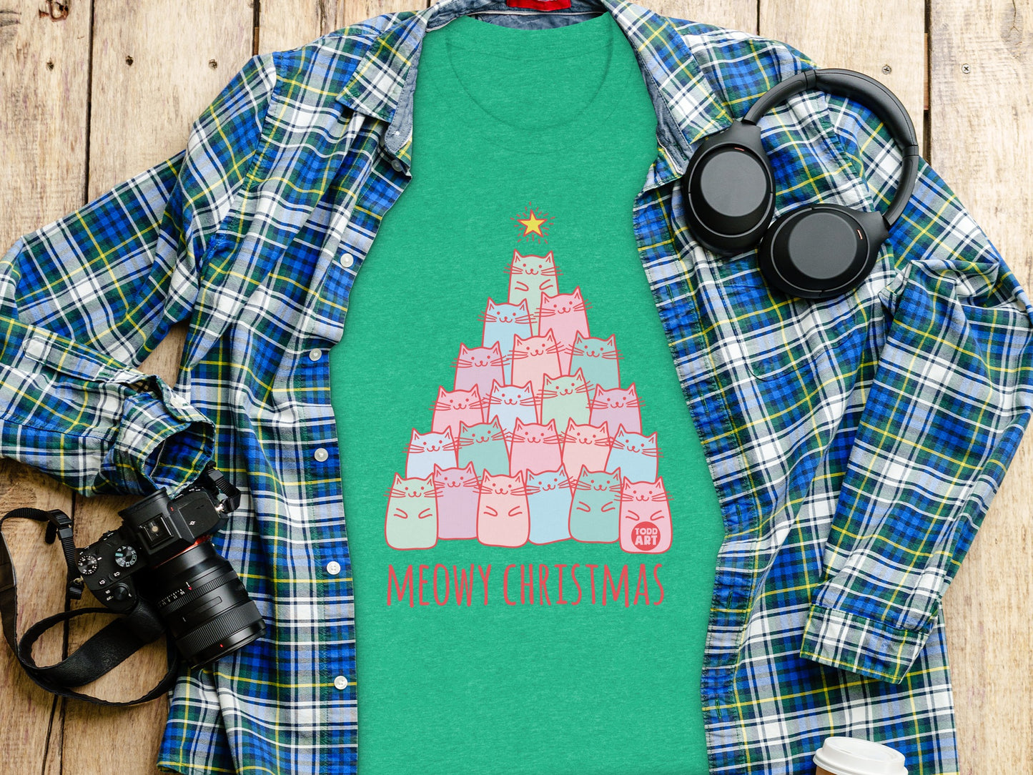 Meowy Christmas Cat Tree Holiday Shirt Product