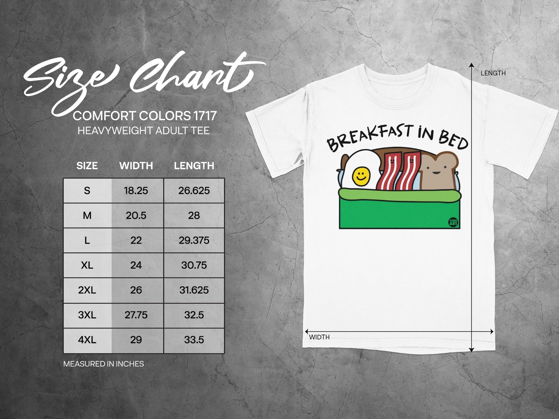 Breakfast in Bed Comfort Colors 1717 Heavyweight Tee