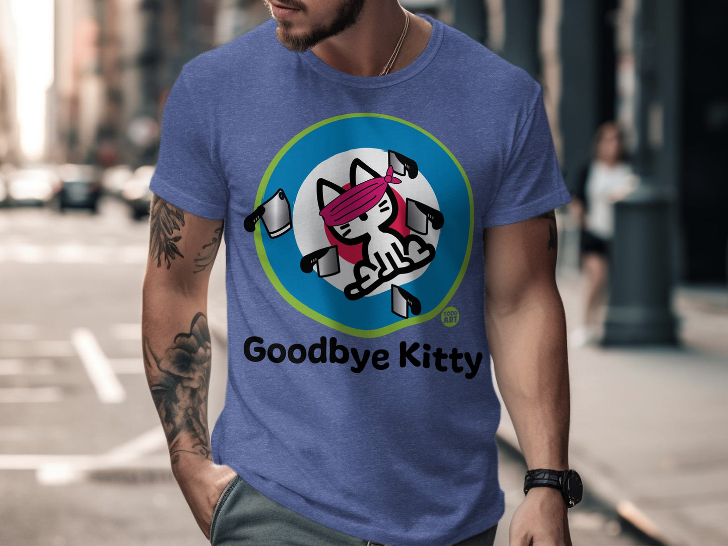 Goodbye Kitty Graphic T-Shirt Men's Stylish Top