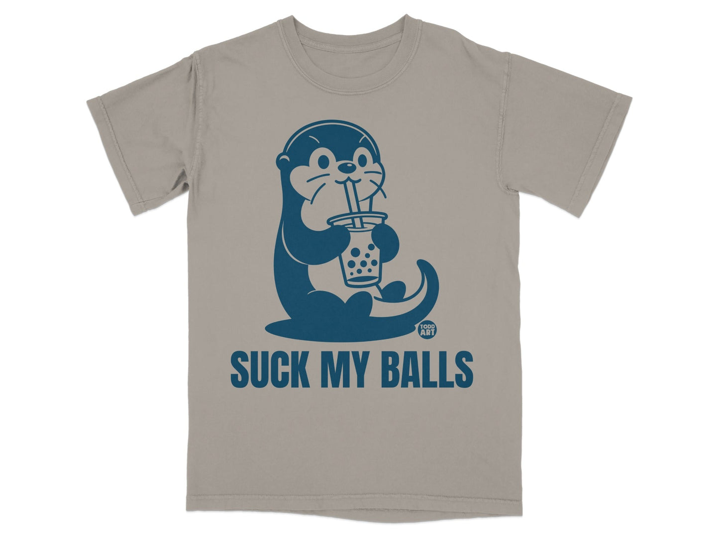 Suck My Balls Otter Drinking Bubble Tea T-Shirt