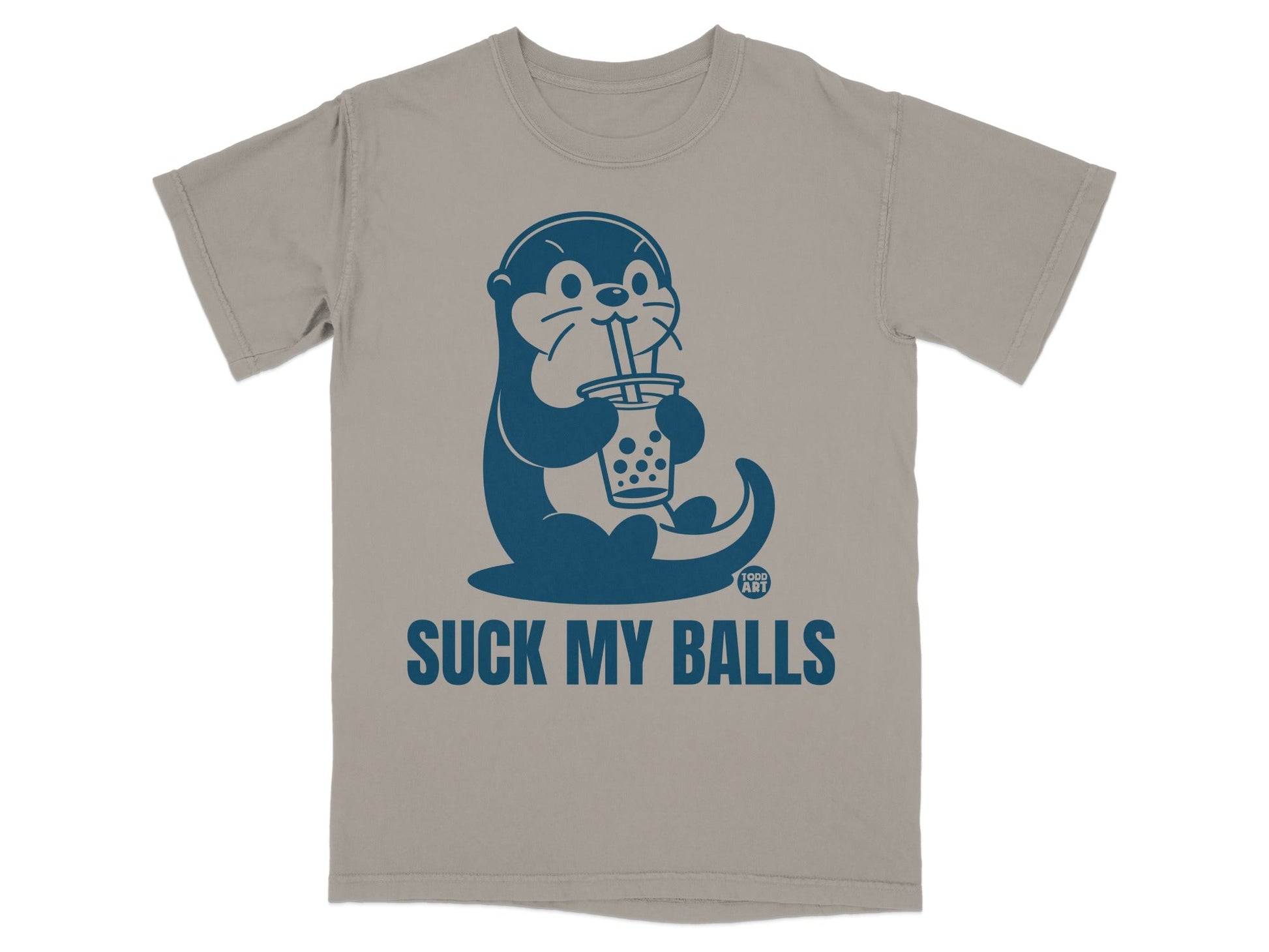 Suck My Balls Otter Drinking Bubble Tea T-Shirt