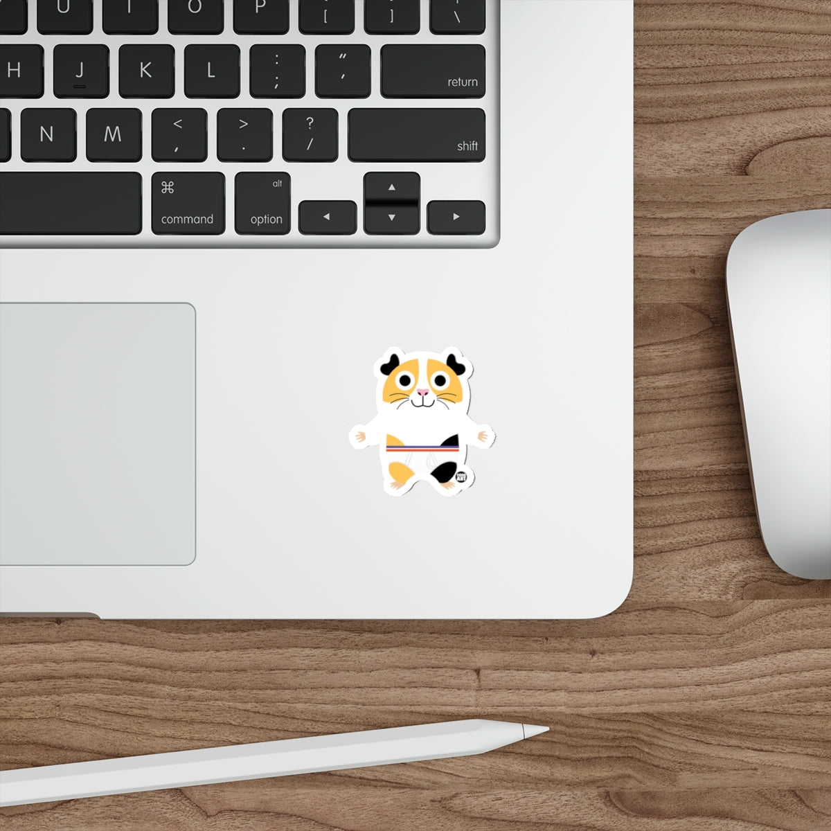 Cute Cartoon Calico Cat Wearing Diaper Sticker