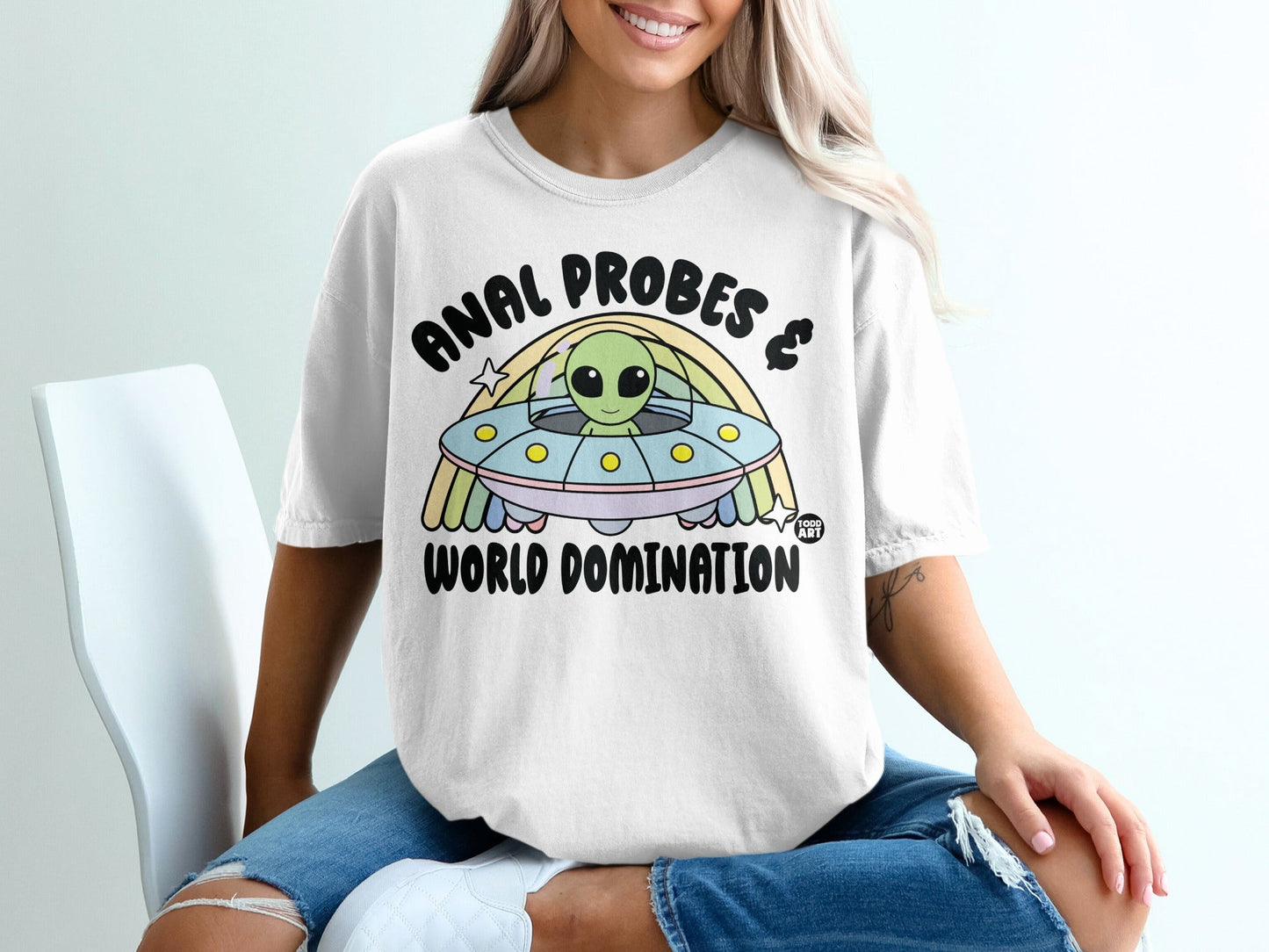 Alien UFO Anal Probes & World Domination T-Shirt