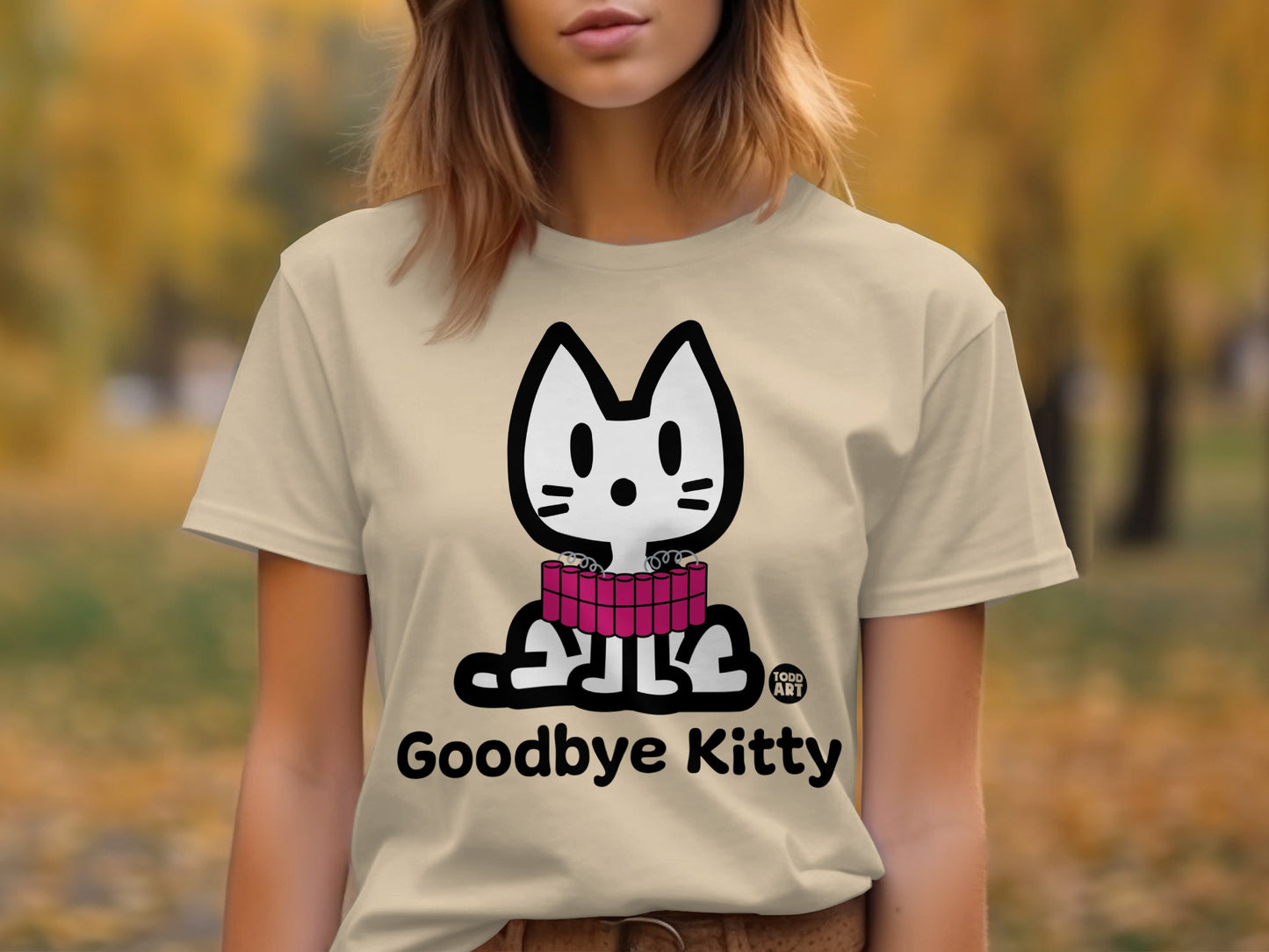 Cute Goodbye Kitty Tee Shirt for Fun Casual Style