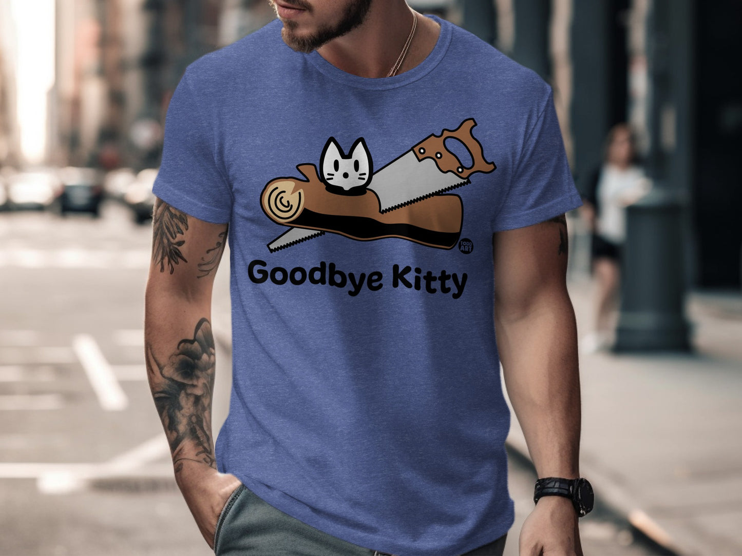 Goodbye Kitty Shirt with Saw and Cartoon Character