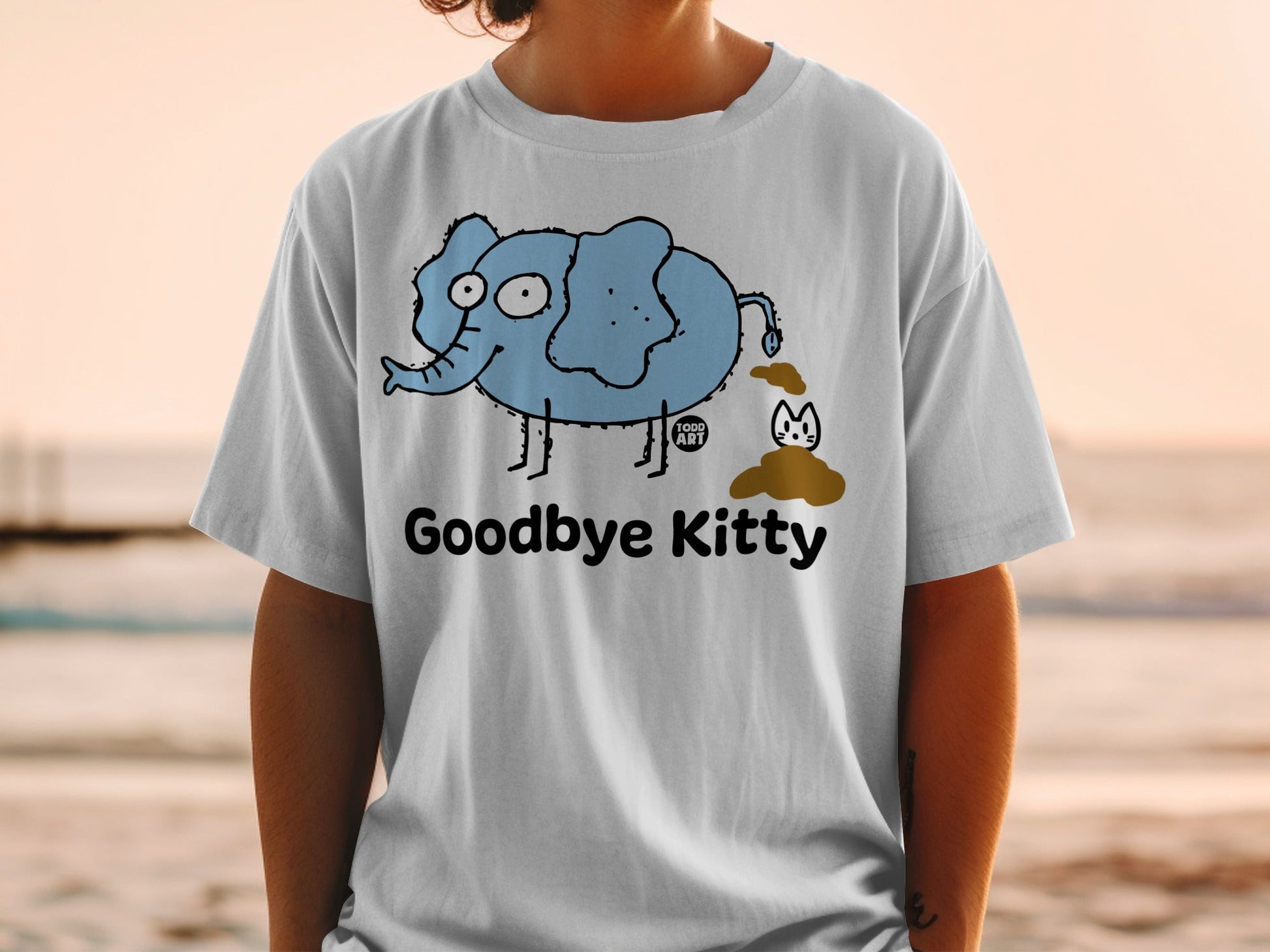 Goodbye Kitty Elephant and Cat Humorous Graphic Tee Product