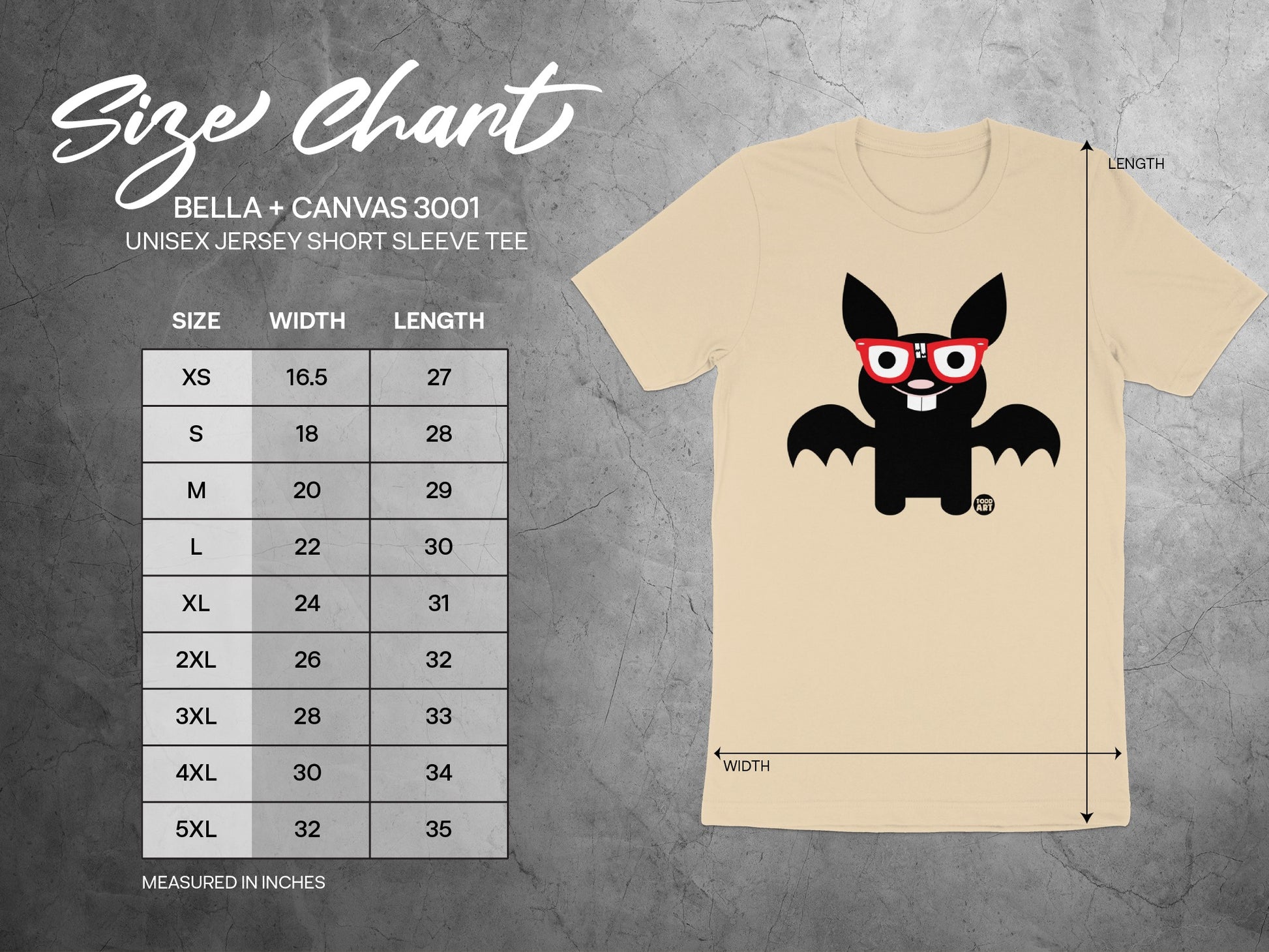 Cute Bat with Red Glasses Unisex Jersey Short Sleeve Tee