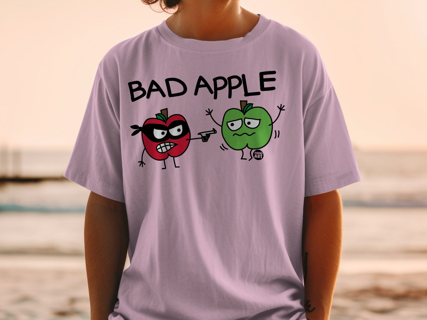 Bad Apple Design Funny Red Green Apple Comic product type