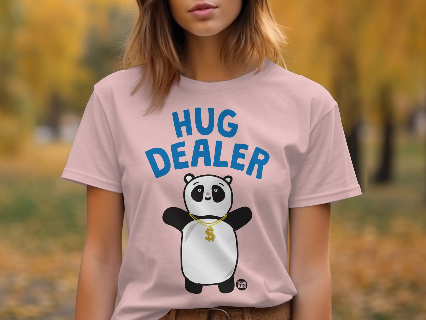 Hug Dealer Panda Graphic T-Shirt Fun Casual Wear
