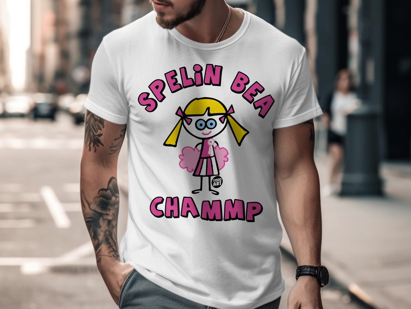 Spelin Bea Chammp Fun Graphic Printed Shirt
