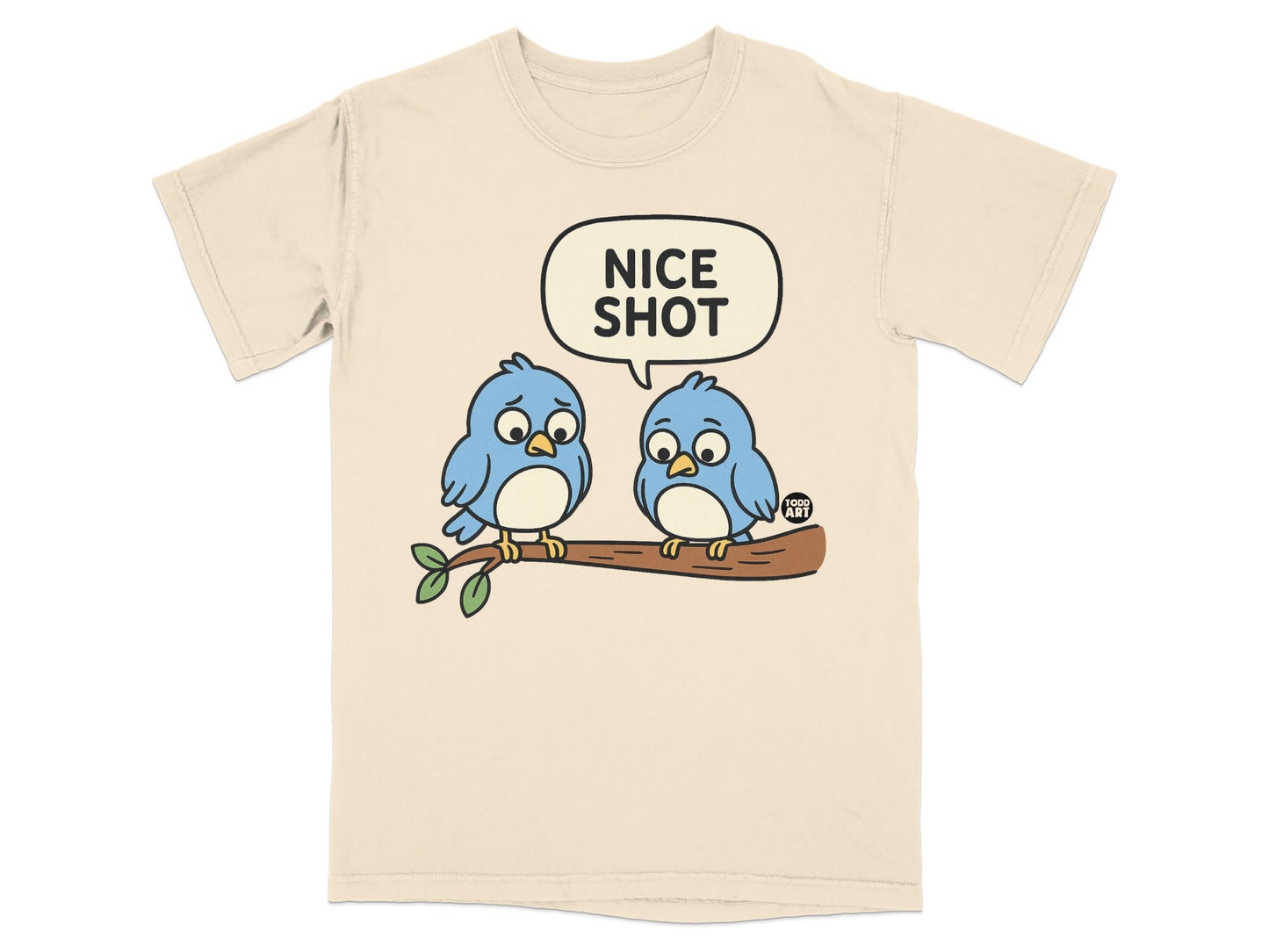 Nice Shot Blue Birds Graphic Tee Shirt Product