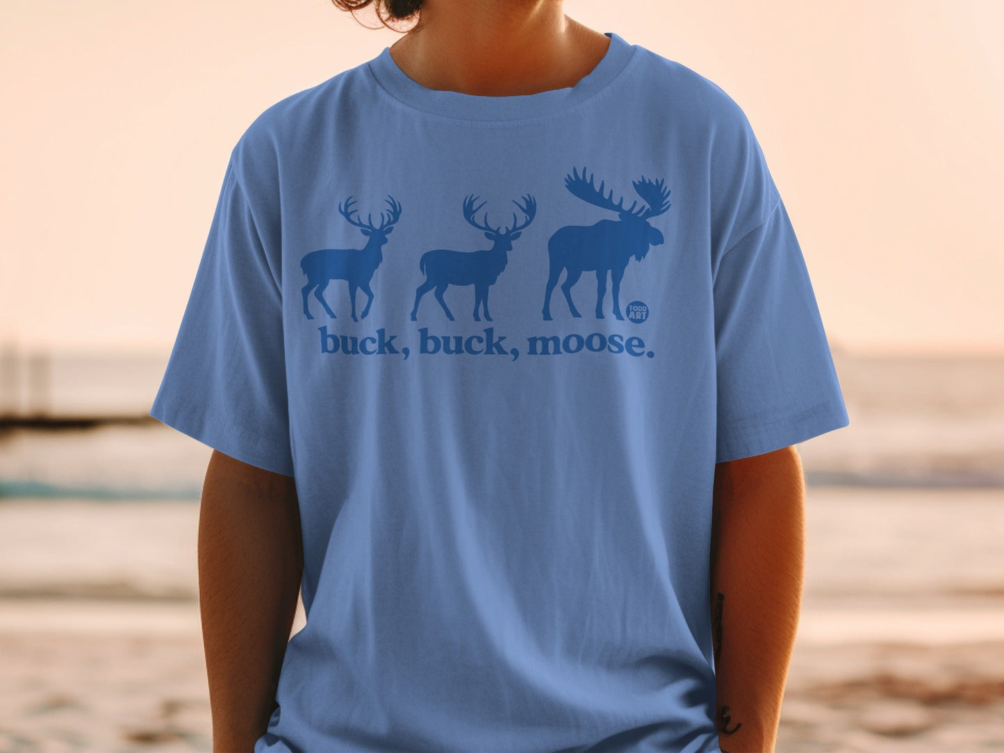 Buck Buck Moose Graphic Tee with Animal Silhouette