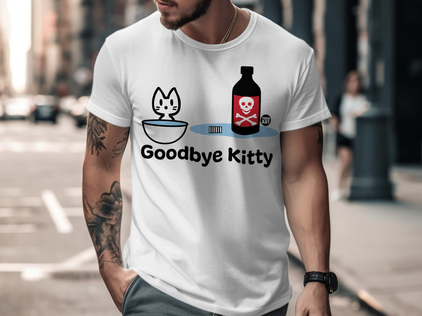 Goodbye Kitty Poison and Knife Graphic T-shirt